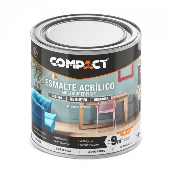 Esmalte acrilico brillo 750ml.blanco
