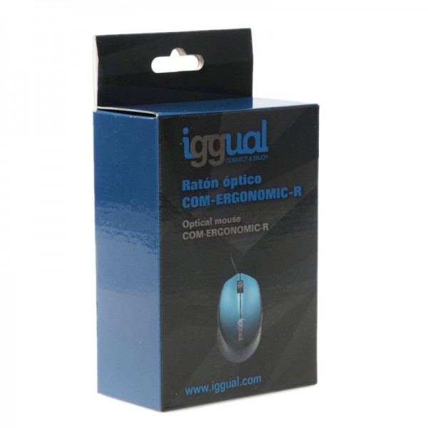 Iggual ratón óptico com-ergonomic-r-800dpi azul