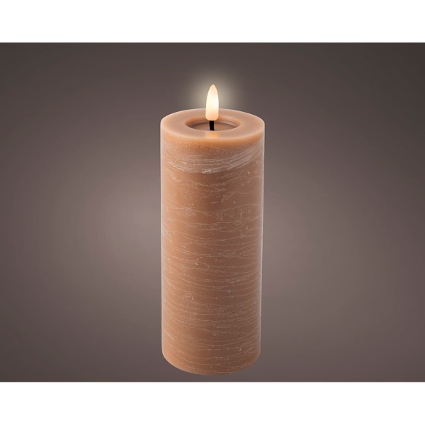 Vela de cera led color marrón ø7 x 19 cm (pack 2 unidades)